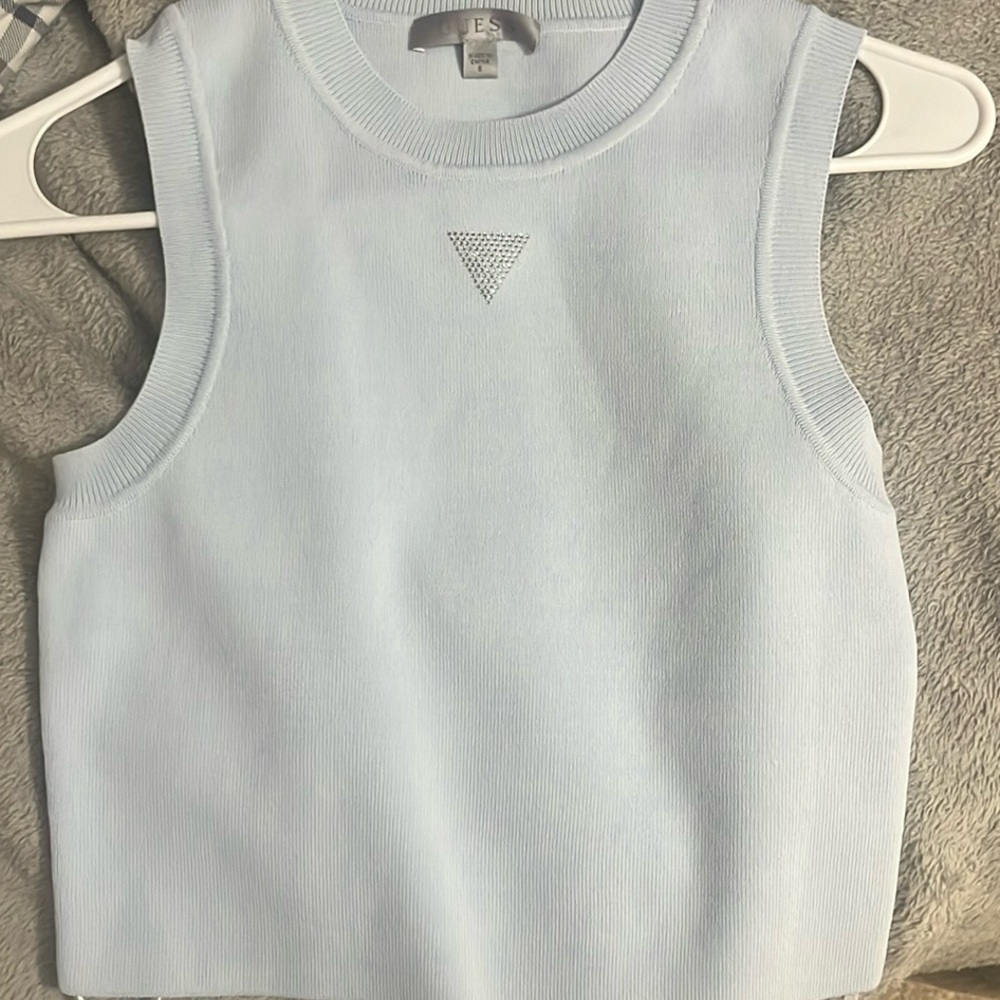 Baby blue guess shirt